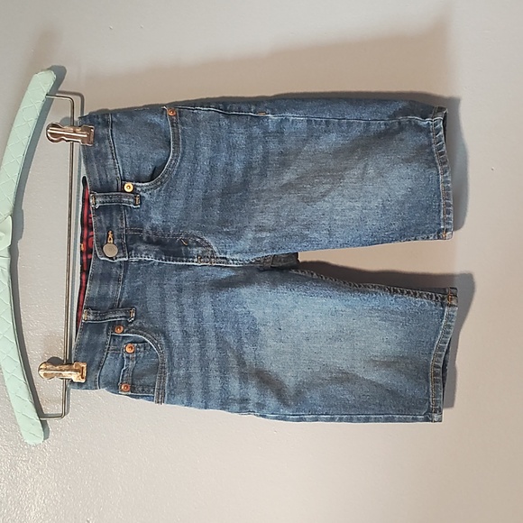 Levi's Blue Denim Shorts with Red Accents - Picture 1 of 17
